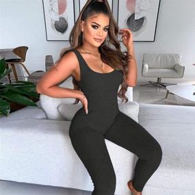 img 1 attached to Ronyme Bodycon Jumpsuit Clubwear Bodysuit Women's Clothing ~ Jumpsuits, Rompers & Overalls