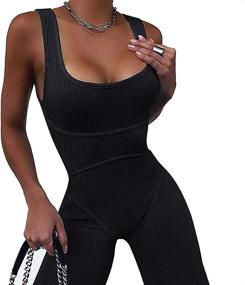 img 4 attached to Ronyme Bodycon Jumpsuit Clubwear Bodysuit Women's Clothing ~ Jumpsuits, Rompers & Overalls