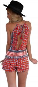 img 3 attached to Bohemian Romper Playsuit For Women With Cut-Out Back Design And Casual Loose Fit By Ayliss