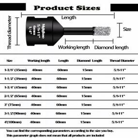 img 3 attached to Vacuum Brazed Diamond Core Drill Bits Kit 2-1/2" (65Mm) – Ideal For Porcelain, Ceramic, Marble, Granite, Stone, Brick, And Glass With 5/8-11 Thread