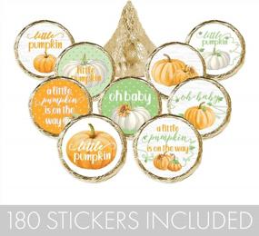 img 1 attached to Fall Baby Shower Must-Have: Orange Pumpkin Kisses Candy Stickers - 180 Labels!