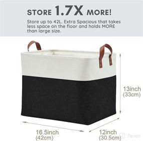 img 1 attached to 📦 Large Canvas Storage Baskets - DECOMOMO Closet Storage Bins 17x12x13inch for Laundry, Nursery, Toys, Linen - Black & White, XXL (3 Pack)