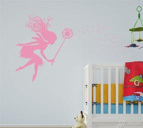 img 1 attached to Innovative Stencils Fairy Dandelion Wand Nursery Kids Room Tale Sticker 1146 in Soft Pink - Enhance SEO