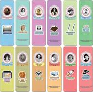60-pack premium quality famous female inventors & their inventions bookmarks - perfect gift for kids, teens, and adults! logo