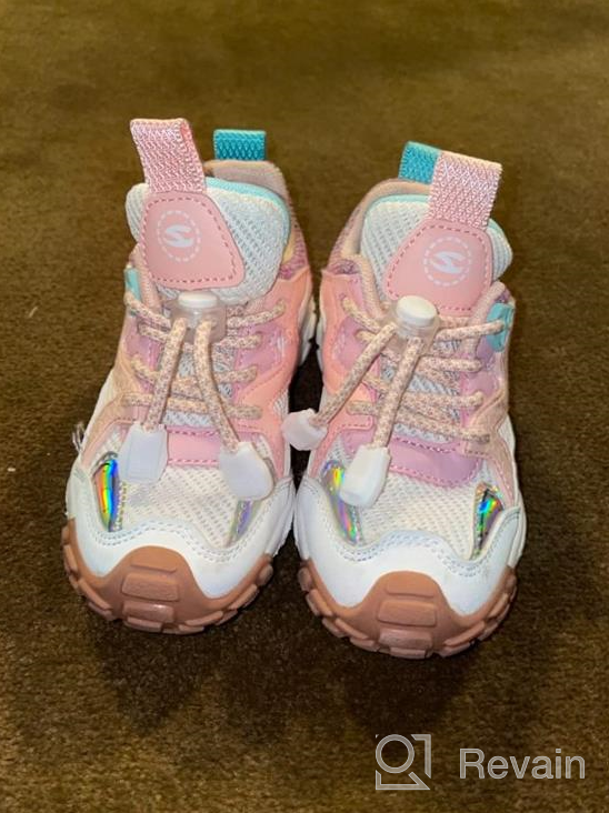 img 1 attached to HOBIBEAR Kids Sneakers: Lightweight, Breathable Running Shoes For Boys & Girls With Hook And Loop Closure (Toddler/Little Kid/Big Kid) review by Terry Murphy