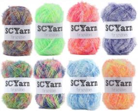 img 1 attached to 8 Skein Multi-Colored 100% Polyester Craft Kit For Crochet & Knitting Dish Scrubber Projects - SCYarn Scrubbing Yarn