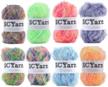 8 skein multi-colored 100% polyester craft kit for crochet & knitting dish scrubber projects - scyarn scrubbing yarn logo