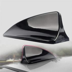 img 4 attached to FOLCONROAD Shark Fin Roof Antenna 🦈 Cover - Stylish Aerial Decor in Black