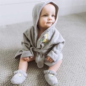 img 2 attached to Spasilk Cotton Hooded Bathrobe Booties Apparel & Accessories Baby Boys