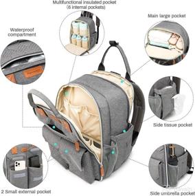 img 3 attached to MACTUT Diaper Bag Backpack: Multifunctional Changing Station, Waterproof Travel Back Pack with Stroller Straps, Large Capacity for Stylish Unisex Boys and Girls