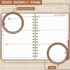 img 1 attached to 2023 Planner - Weekly & Monthly Agenda, 12 Tabs Jan-Dec 2023, 6.3"X8.4", Hardcover Flexible Cover, Thick Paper Pages, Inner Pocket Brown