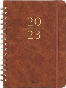 img 4 attached to 2023 Planner - Weekly & Monthly Agenda, 12 Tabs Jan-Dec 2023, 6.3"X8.4", Hardcover Flexible Cover, Thick Paper Pages, Inner Pocket Brown