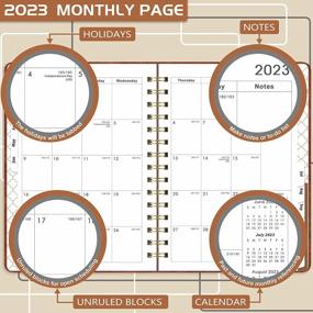 img 2 attached to 2023 Planner - Weekly & Monthly Agenda, 12 Tabs Jan-Dec 2023, 6.3"X8.4", Hardcover Flexible Cover, Thick Paper Pages, Inner Pocket Brown
