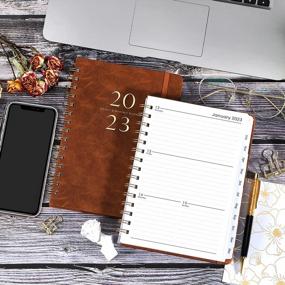 img 3 attached to 2023 Planner - Weekly & Monthly Agenda, 12 Tabs Jan-Dec 2023, 6.3"X8.4", Hardcover Flexible Cover, Thick Paper Pages, Inner Pocket Brown