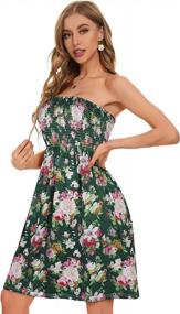 img 1 attached to Stunning Beach Boho Floral Sundresses: Women's Strapless Cover Ups & Off Shoulder Summer Dress