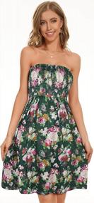 img 2 attached to Stunning Beach Boho Floral Sundresses: Women's Strapless Cover Ups & Off Shoulder Summer Dress