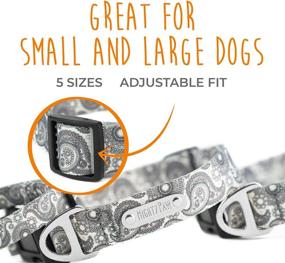 img 1 attached to 🐾 Mighty Paw Grey Paisley Designer Collar: Stylish Adjustable Patterned Collar for Dogs with Heavy-Duty Hardware and Soft Cute Polyester Webbing - Ideal for Small to Large Pets