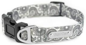 img 4 attached to 🐾 Mighty Paw Grey Paisley Designer Collar: Stylish Adjustable Patterned Collar for Dogs with Heavy-Duty Hardware and Soft Cute Polyester Webbing - Ideal for Small to Large Pets