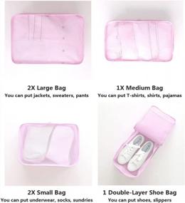 img 2 attached to 6 Set Travel Packing Cubes, Travel Carry On Luggage Packing Organizers With Shoe Bag (Pink)