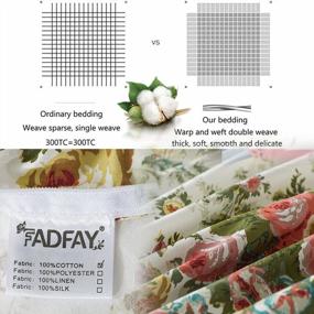img 2 attached to FADFAY Rose Floral Bedding Set Twin 5 Pcs Bed In A Bag100% Cotton Shabby Vintage Bed Sheet Off White Farmhouse Duvet Cover Romantic& Elegant Ultra Soft Luxury Deep Pocket Flower Sheets - No Comforter
