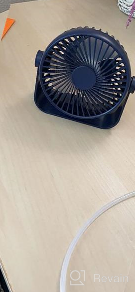 img 1 attached to TriPole Desk Fan Small Table Fan Rechargeable Battery Operated Mini Fan 360 Degree Rotation 5.1 Inch Portable Fan 4 Speed USB Personal Fan For Home Office review by Russ Freeman