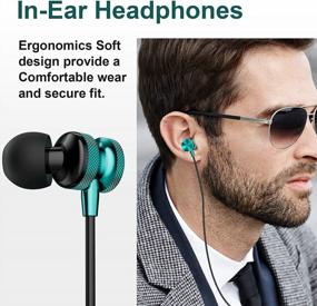 img 3 attached to Type C Wired Earbuds With Magnetic Design,Noise Cancelling In-Ear Headphones With Microphone For Google Pixel 7 Pro/6/6A, IPad 10 Pro 2022, Samsung Galaxy S22 Ultra/S21 FE/S20, OnePlus 10T - Green
