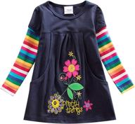 👗 charming toddler girls' clothing - juxinsu cotton flower cartoon dresses logo