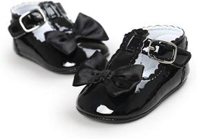 img 1 attached to Meckior Classic Leather Wedding Loafers Girls' Shoes : Flats