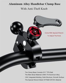 img 3 attached to 📱 BRCOVAN Aluminum Alloy 1'' Ball Handlebar Clamp Mount Base + Anti-Theft Knob | Fits Rails 0.5''-2'' in Diameter, Compatible with RAM Mounts B Size Double Socket Arm & Motorcycle Phone Holder