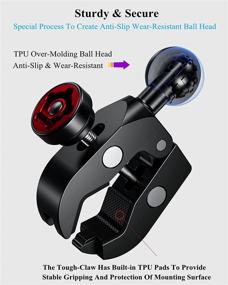 img 2 attached to 📱 BRCOVAN Aluminum Alloy 1'' Ball Handlebar Clamp Mount Base + Anti-Theft Knob | Fits Rails 0.5''-2'' in Diameter, Compatible with RAM Mounts B Size Double Socket Arm & Motorcycle Phone Holder