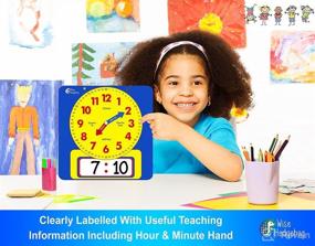 img 3 attached to 🕰️ Large Kids Telling Time Learning Clock for Analog and Digital Time, Labelled Minute & Hour Hands, Write & Wipe Teaching Demonstration Clock for School Classrooms and Homeschool Supplies