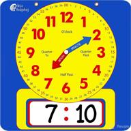 🕰️ large kids telling time learning clock for analog and digital time, labelled minute & hour hands, write & wipe teaching demonstration clock for school classrooms and homeschool supplies logo