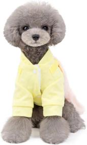 img 3 attached to Tangpan Pearl Deco Pet Dog Pleated Strap Coat Puppy Apparel Clothes（Yellow,S