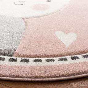 img 1 attached to 🐰 SAFAVIEH Carousel Kids Collection Bunny Non-Shedding Pink/Ivory Round Area Rug, 3' x 3' - Ideal for Nursery or Playroom Decor