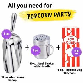 img 3 attached to Aluminium Popcorn Scoop And Salt Shaker Set With 75 1Oz Popcorn Bags Bundle - Perfect For Movie Nights And Snacking