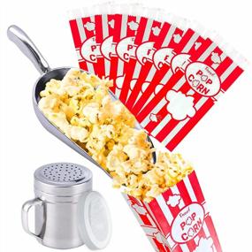 img 4 attached to Aluminium Popcorn Scoop And Salt Shaker Set With 75 1Oz Popcorn Bags Bundle - Perfect For Movie Nights And Snacking