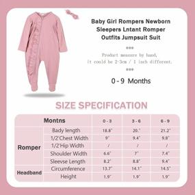 img 1 attached to Stay Warm And Stylish: Booulfi'S Baby Girl Footed Pajamas With Ruffle Jumpsuit And Headband