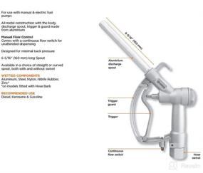 img 2 attached to 🚛 Groz 1" NPT Manual Fuel Nozzle with Swivel | Use with Manual & Electric Fuel Pumps | 20 GPM | Straight Spout | Diesel | Max Pressure 50 PSI | All Metal (45591) | Improved SEO