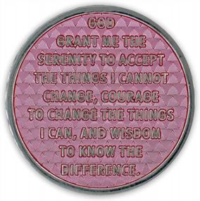 img 1 attached to Pink Triplate 1 Year Sobriety Coin: Celebrate Your Recovery Anniversary With AA Legacy Chip