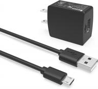 premium ul listed charger for amazon kindle fire tablets - compatible with hd, hdx, fire 7, 8, 10 and kids edition - includes 5ft power adapter and charging/data cable logo
