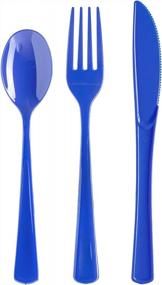 img 3 attached to Темно-синие пластиковые вилки на 50 штук для элегантных обедов