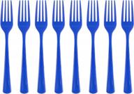 темно-синие пластиковые вилки на 50 штук для элегантных обедов логотип