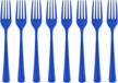 50-count heavy duty dark blue plastic forks for elegant dining logo