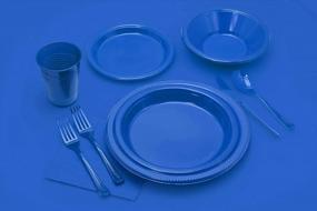 img 2 attached to 50-Count Heavy Duty Dark Blue Plastic Forks For Elegant Dining