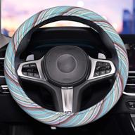 🚗 universal blue steering wheel cover for men - 15 inch sweat absorption, coarse flax cloth swc03 логотип