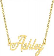 personalized grace and style: kisper's 18k gold plated stainless steel name pendant necklace логотип