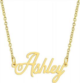 img 4 attached to Personalized Grace And Style: KISPER'S 18K Gold Plated Stainless Steel Name Pendant Necklace