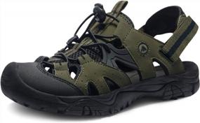 img 4 attached to Men'S Outdoor Hiking Sandals, Closed Toe Athletic Sport Sandals For Summer Water Shoes - Lightweight Trail Walking