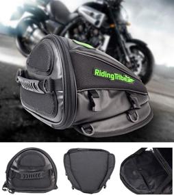 img 2 attached to 🏍️ Riding Tribe Waterproof PU Leather Motorcycle Tail Bag for Honda Yamaha Suzuki Kawasaki Harley - 4L, Black