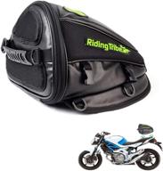 🏍️ riding tribe waterproof pu leather motorcycle tail bag for honda yamaha suzuki kawasaki harley - 4l, black логотип